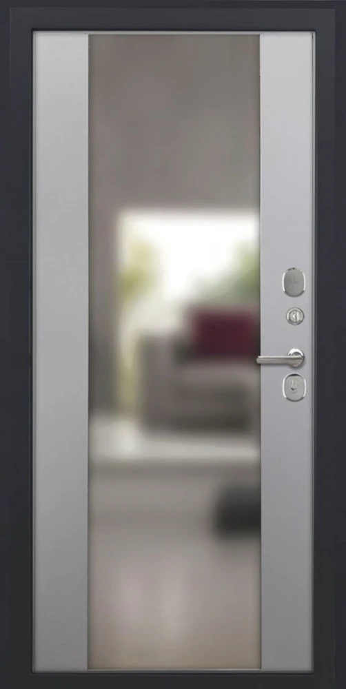 Входная дверь ДвериПРО Л-43 Алиса (16мм, ПВХ Софт грей, зеркало) DPRO227538 внутренняя сторона